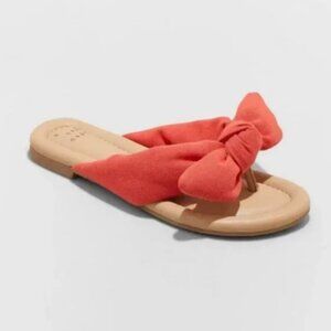 Women's Adley Bow Flip Flop Sandals -‎ A New Day™ Red 7